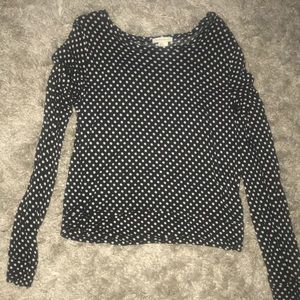 Long sleeve, polka dot shirt